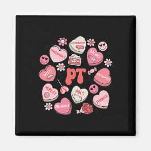 Physical Therapy Groovy Valentine's Day Heart Cand Magnet