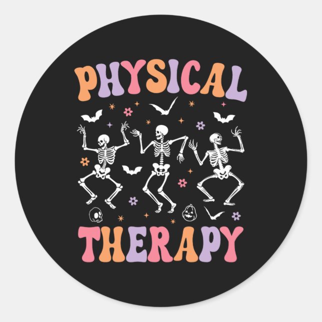 Physical Therapy Halloween Fun Physical Therapist  Classic Round Sticker (Front)