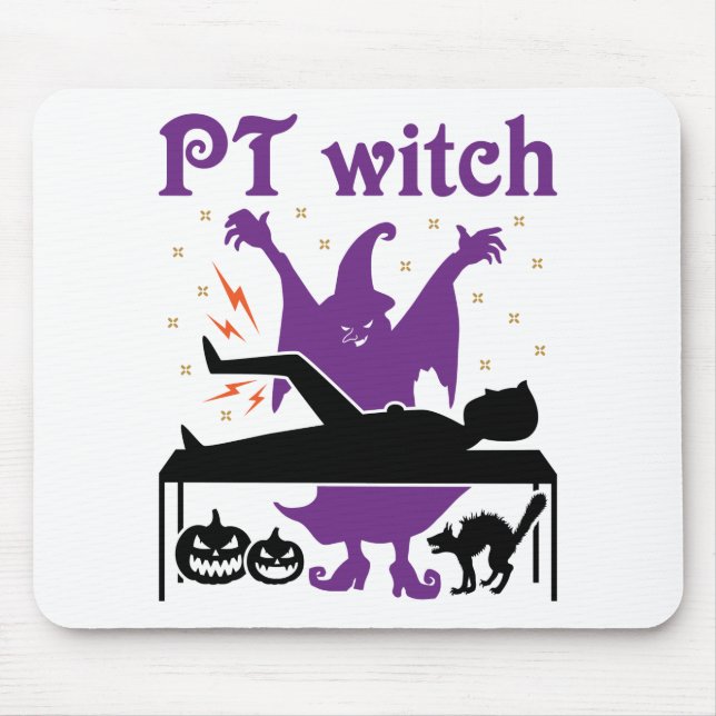 Physical Therapy Halloween PT Witch Mouse Pad (Front)