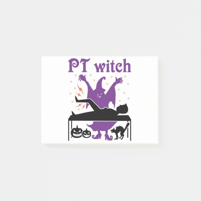 Physical Therapy Halloween PT Witch Post-it Notes (Front)