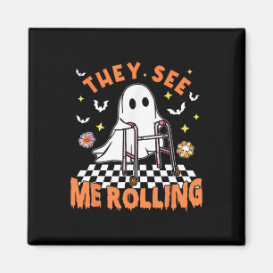 Physical Therapy Halloween They See Me Rolling Spo Magnet