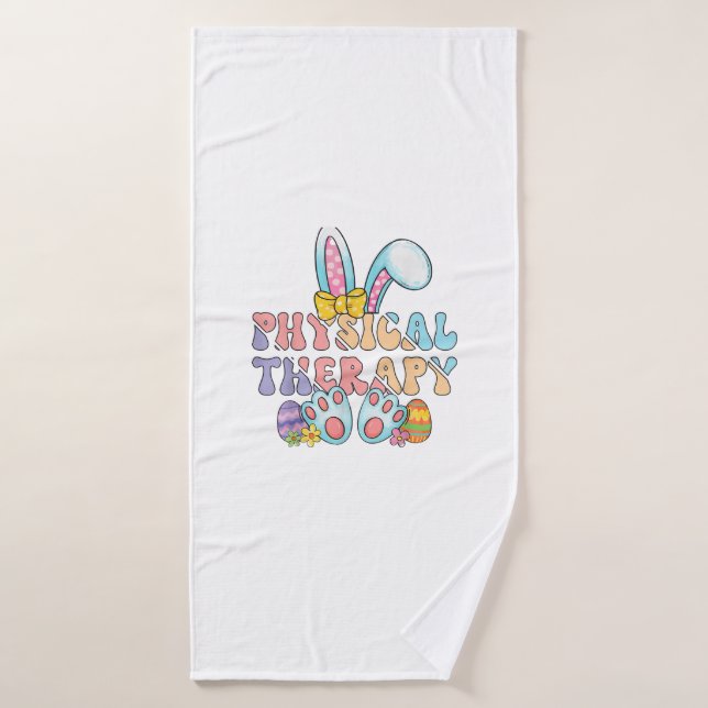 Physical Therapy Happy Easter Bunny Eggs PT Therap Bath Towel (Bath Towel)