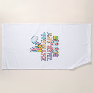 Physical Therapy Happy Easter Bunny Eggs PT Therap Beach Towel