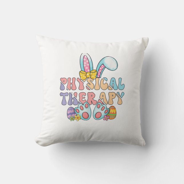Physical Therapy Happy Easter Bunny Eggs PT Therap Cushion (Front)