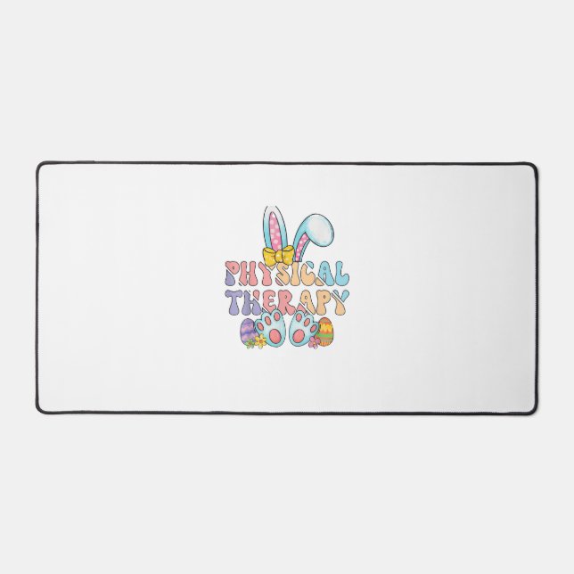Physical Therapy Happy Easter Bunny Eggs PT Therap Desk Mat (Front)
