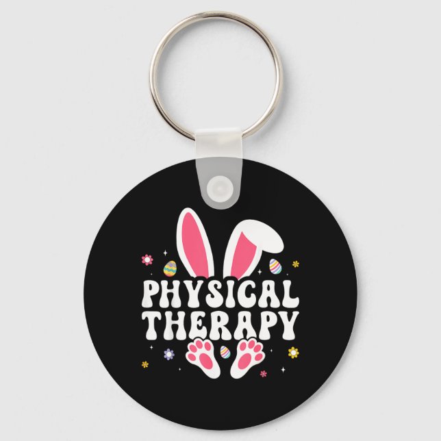 Physical Therapy Happy Easter Day Bunny Eggs PT Key Ring (Front)