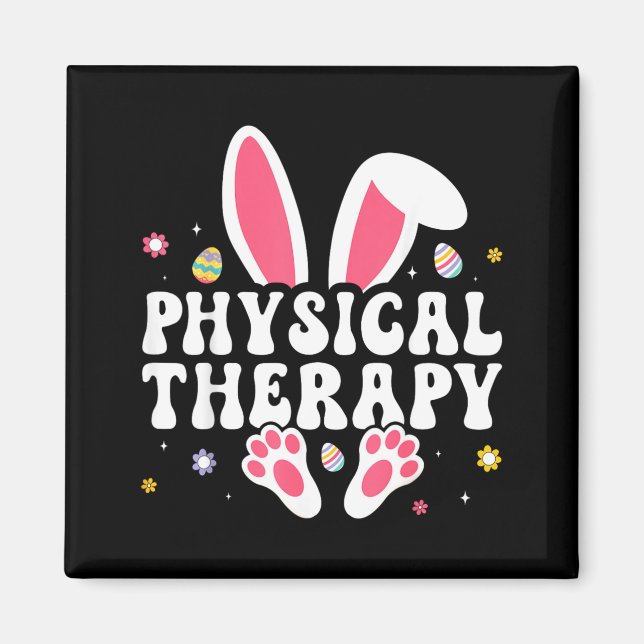 Physical Therapy Happy Easter Day Bunny Eggs PT Magnet (Front)