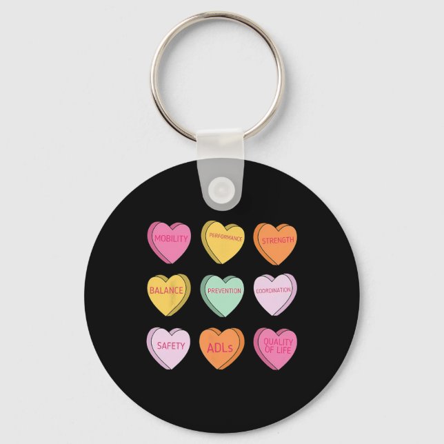 Physical Therapy Hearts Candy Valentine Day Pt The Key Ring (Front)