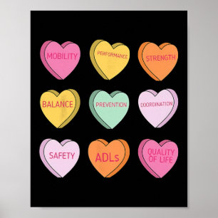 Physical Therapy Hearts Candy Valentine Day Pt The Poster
