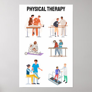 Physical Therapy Illustrations - Rehabilitation Poster