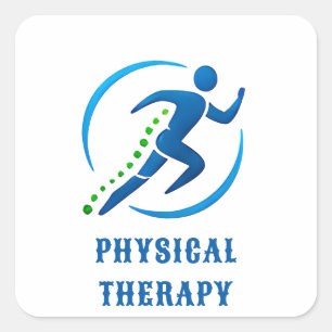 Physical Therapy Logo for Rehabilitation Clinic Square Sticker