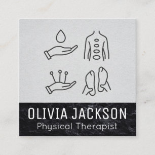 Physical Therapy   Massage Therapist Square Business Card