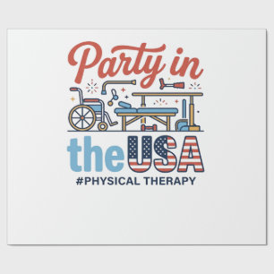 Physical Therapy Party in the USA Vintage T-Shirt_ Wrapping Paper