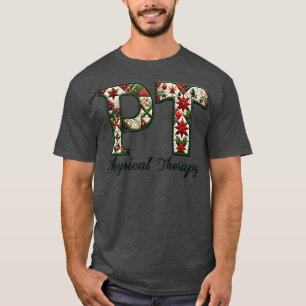 Physical Therapy PT Country Christmas Quilt Patter T-Shirt