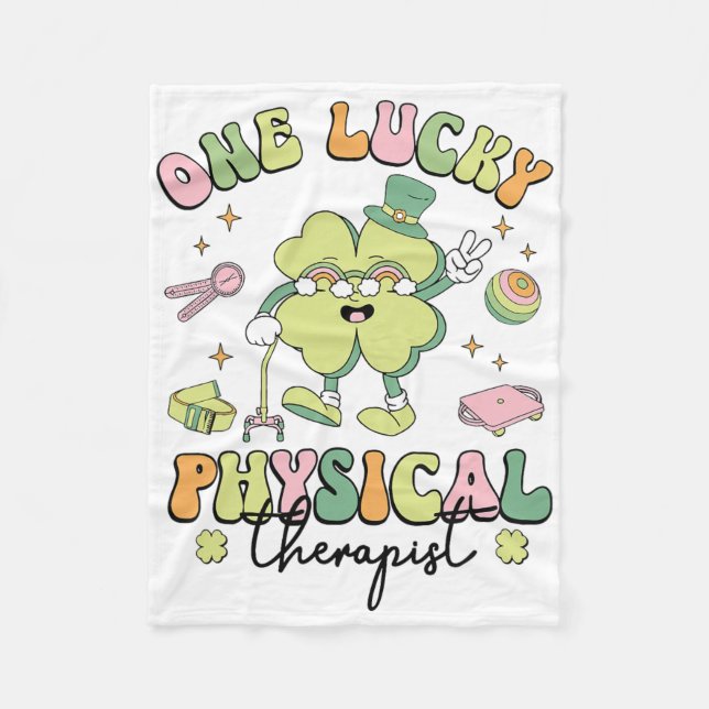 Physical Therapy Pt Patricks Day Physical Therapis Fleece Blanket (Front)
