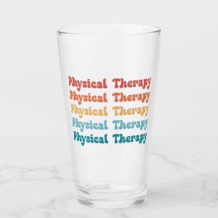 Physical Therapy PT Retro PT Grad Gifts Glass