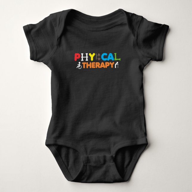 Physical Therapy PT Therapist Physiotherapy Baby Bodysuit (Front)