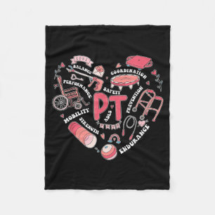 Physical Therapy Pt Valentine Heart Shape Physical Fleece Blanket