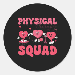 Physical Therapy Squad Valentine's Day Pt Pta Vale Classic Round Sticker