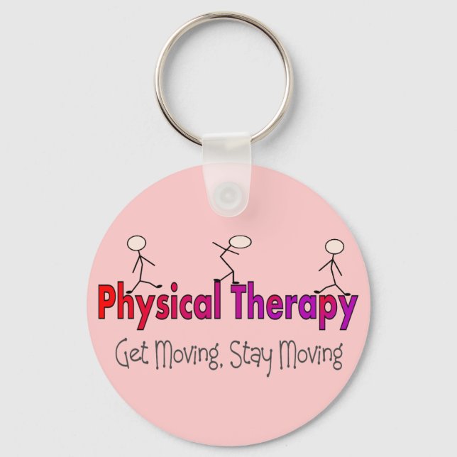 Physical Therapy Stick People Design Key Ring (Front)