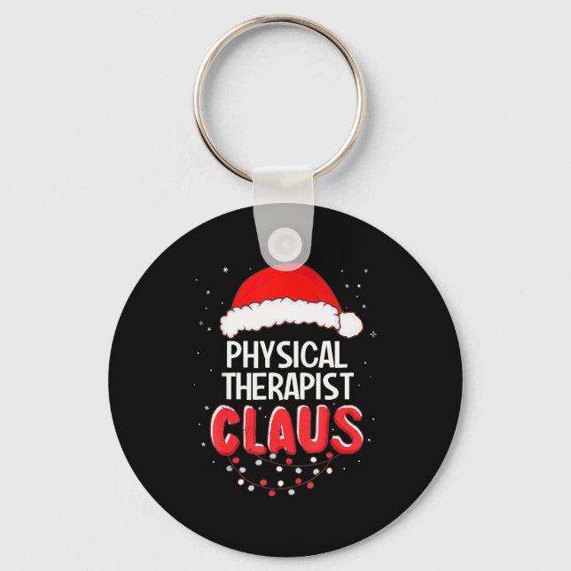 Physical Therast Santa Claus Christmas Matching Co Key Ring (Front)