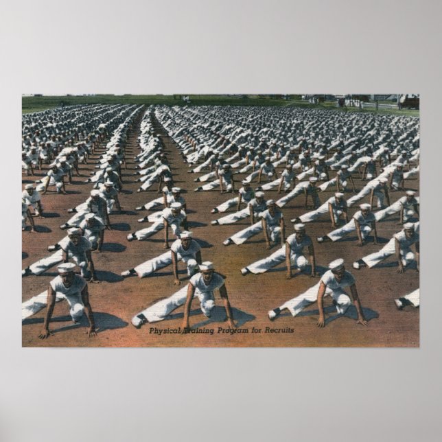 Physical Training Program for Recruits - US Navy Poster (Front)