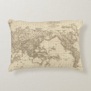Physical world map decorative cushion