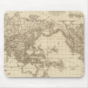 Physical world map mouse pad