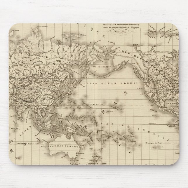 Physical world map mouse pad (Front)
