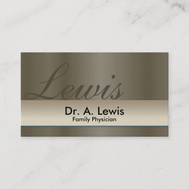 Physician and Medical Business Card Black Monogram (Front)