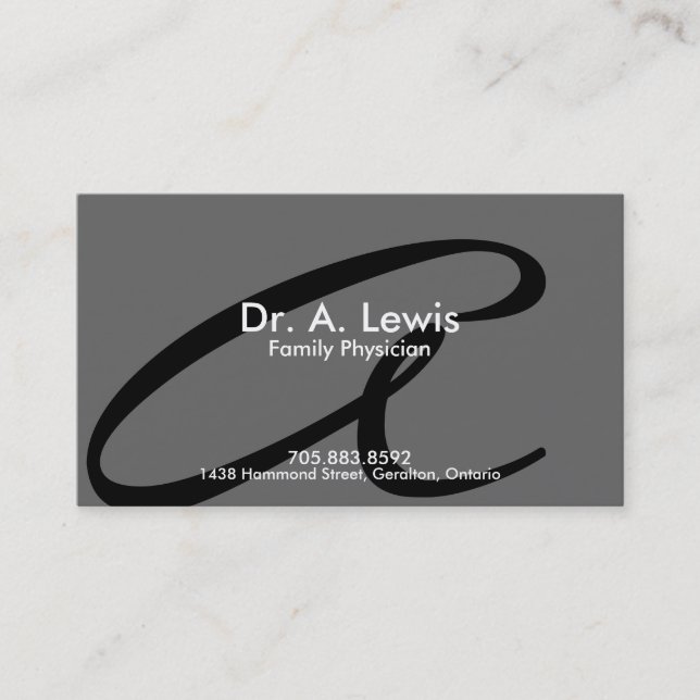 Physician and Medical Business Card - Monogram (Front)
