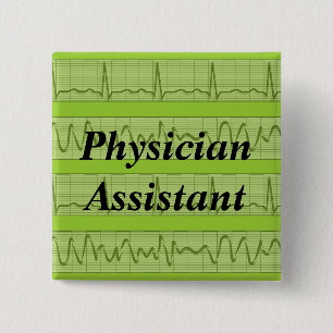 Physician Assistant Buttons Cardiac Rhythm Green