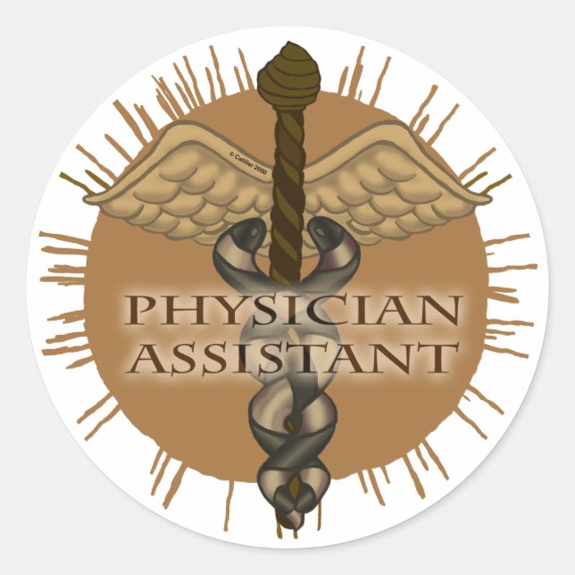 Physician Assistant Caduceus Classic Round Sticker (Front)