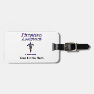 Physician Assistant Caduceus Luggage Tag