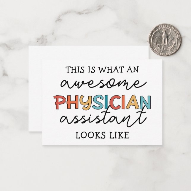 Physician Assistant Funny Awesome PA Card (Front/Back In Situ)