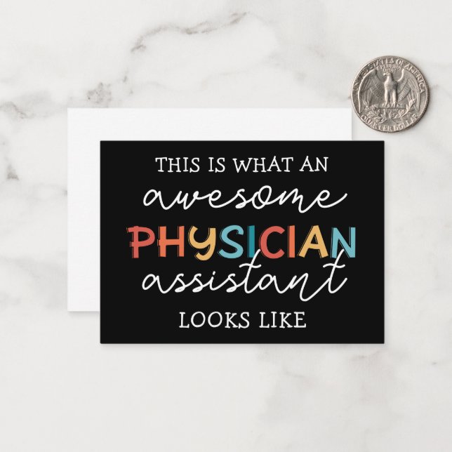 Physician Assistant Funny Awesome PA Card (Front/Back In Situ)