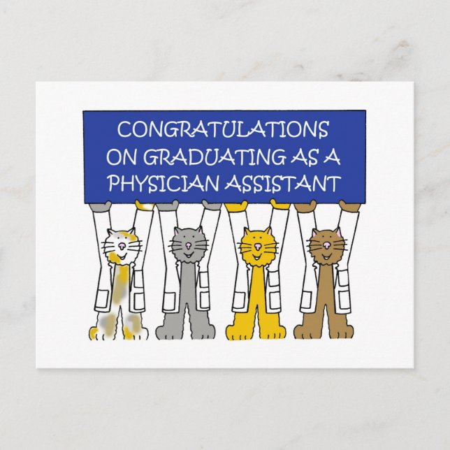 Physician Assistant Graduation Congratulations Announcement Postcard (Front)