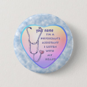 Physician Assistant Heart 6 Cm Round Badge