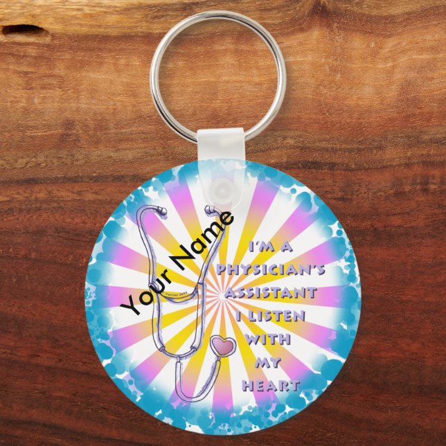 Physician Assistant Heart Key Ring (Front)