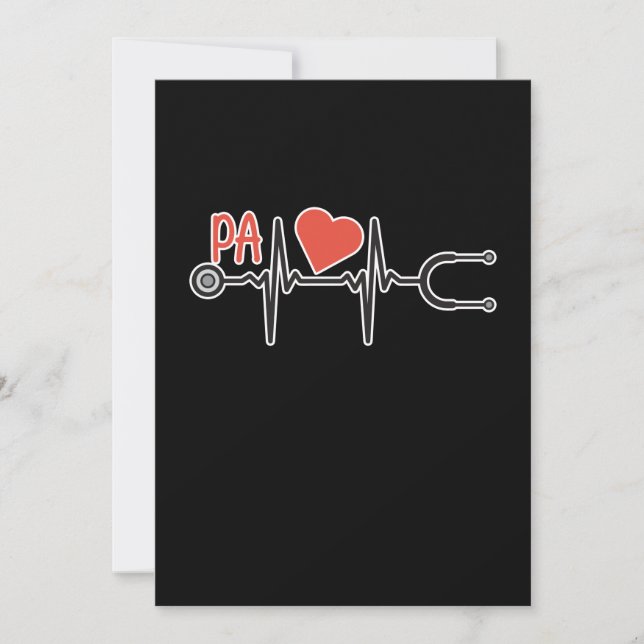 Physician Assistant Heartbeat PA Medical Students Thank You Card (Front)