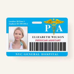 PHYSICIAN ASSISTANT   Hospital Employee Photo ID ID Badge