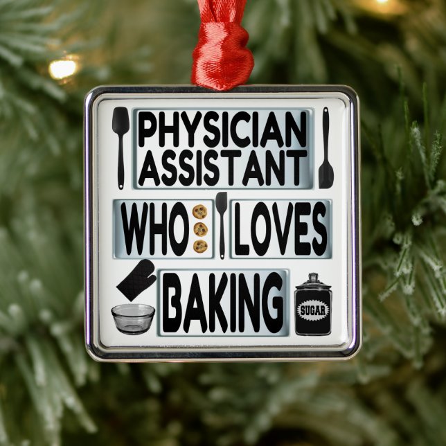 Physician Assistant Loves Baking Metal Ornament (Tree)