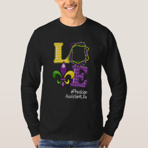 Physician Assistant Nurse Mardi Gras Leopard Festi T-Shirt