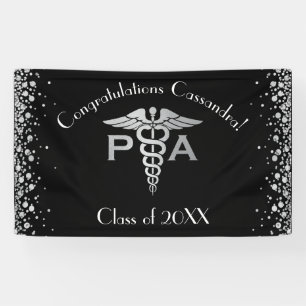 Physician Assistant PA Graduation Black Silver Banner