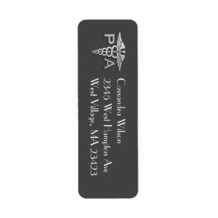 Physician Assistant PA Graduation Grey Silver Return Address Label