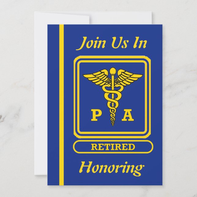 Physician Assistant Retirement Invitation (Front)