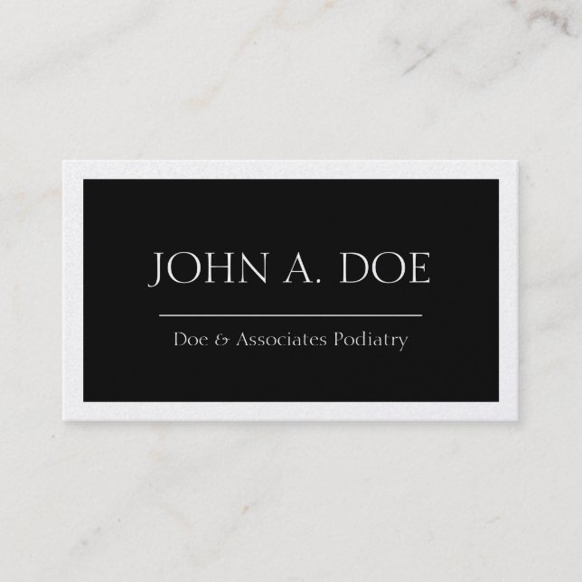 Physician Doctor MD Medical Black Banner Platinum Business Card (Front)