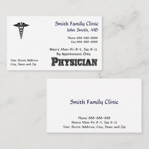 Physician Doctor Medical Symbol Business Card
