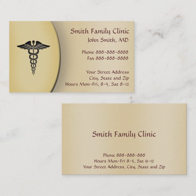 Physician Doctor Medical Symbol Business Card (Front/Back)