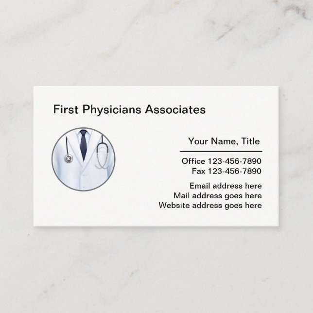Physician Doctor Office Business Cards (Front)